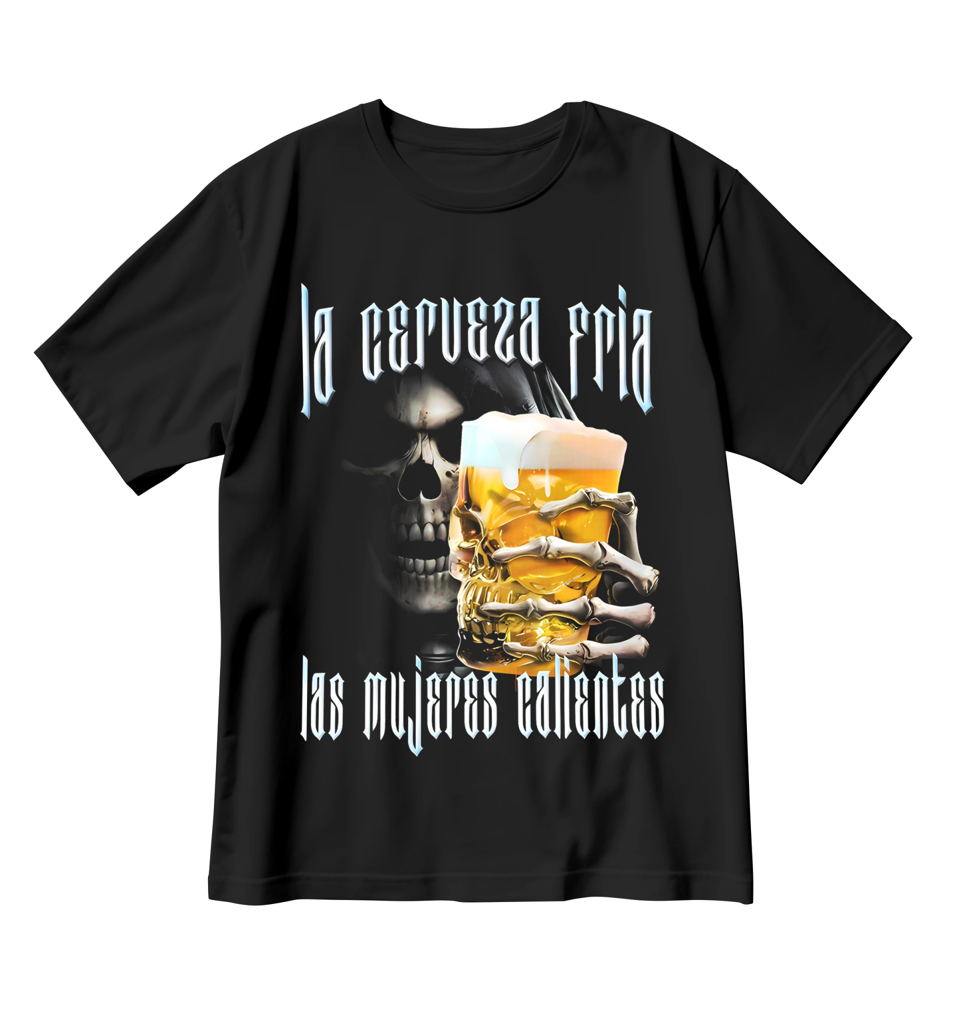 Playera La cerveza fría, las mujeres calientes - Orbital ClothingPlayera La cerveza fría, las mujeres calientesPlayerasNegro Obsidiana