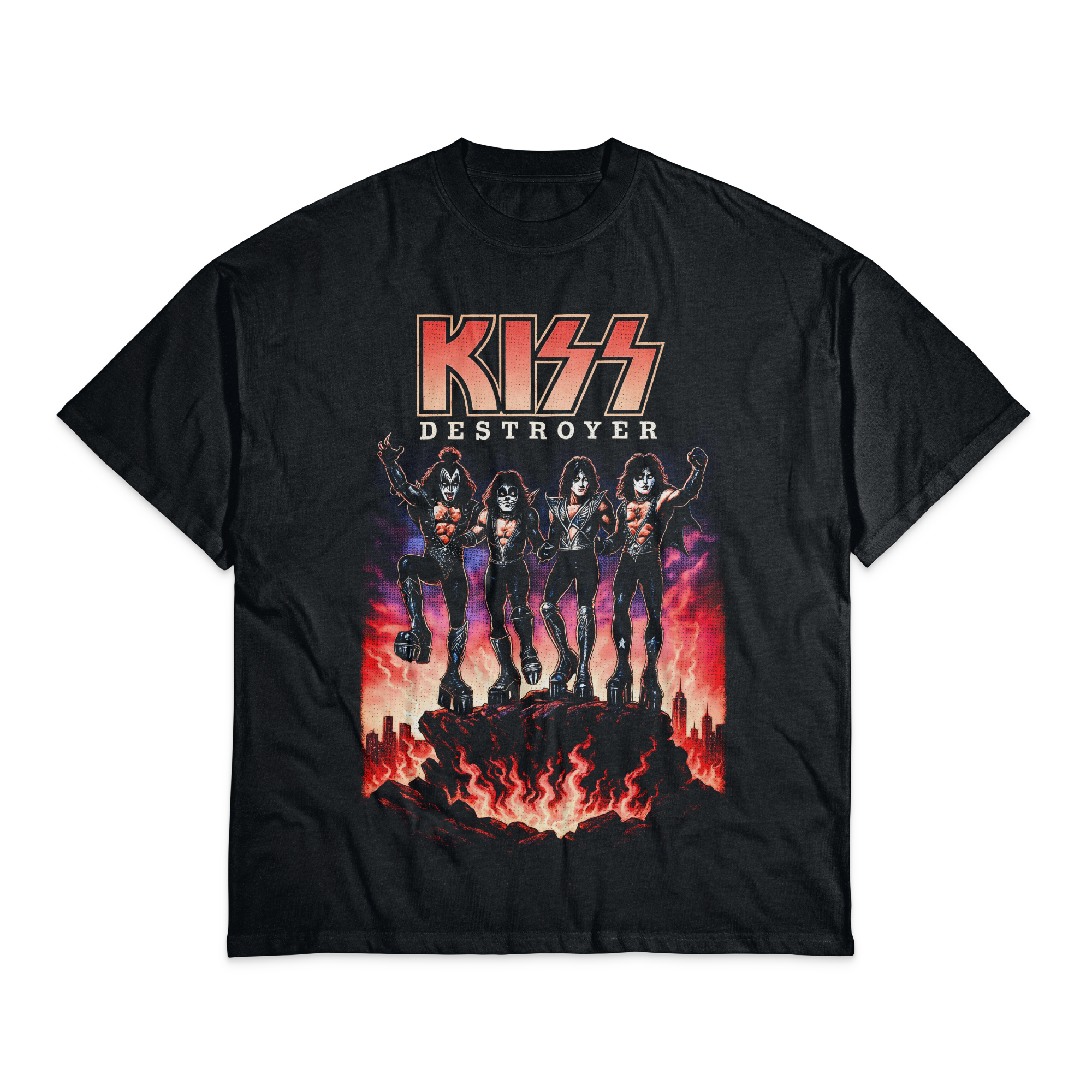 Playera Negro Obsidiana Kiss Destroyer