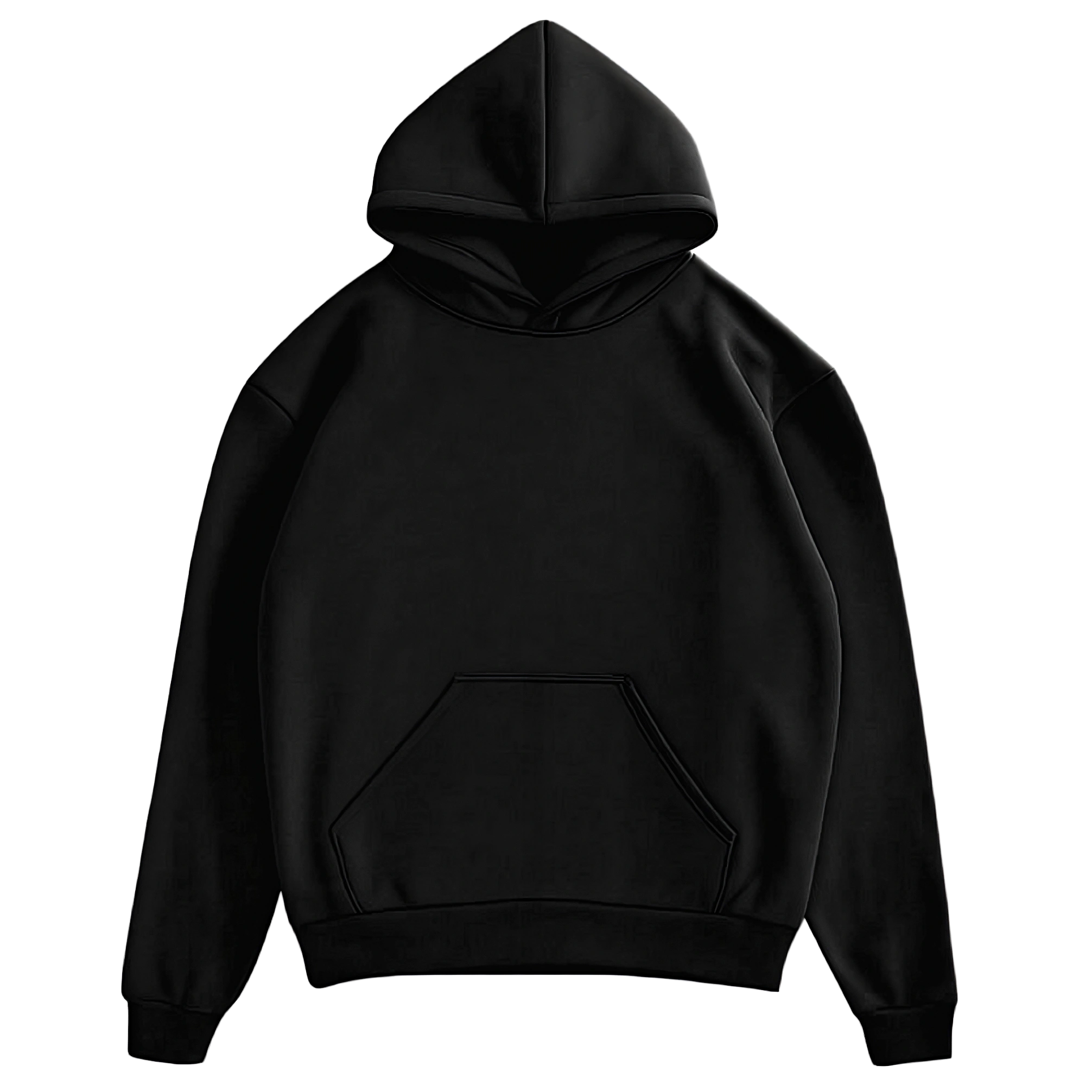 Hoodie Negro Obsidiana Oversize Felpa Omega Fit™