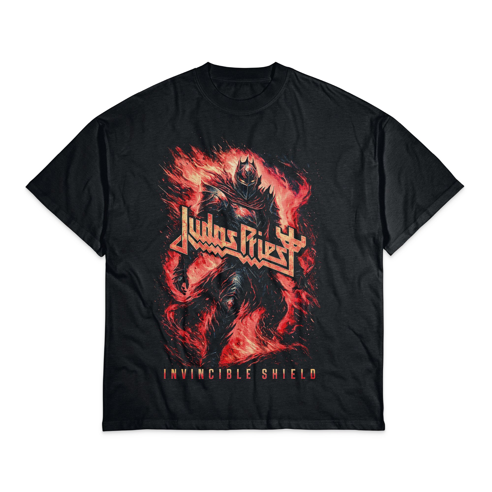 Playera Negro Obsidiana Judas Priest Invincible Shield